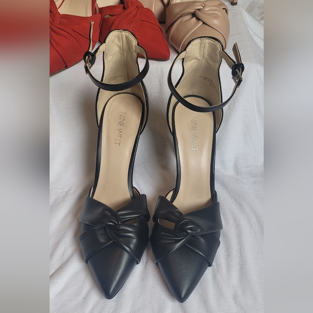 Nine West Black Knotted Heels